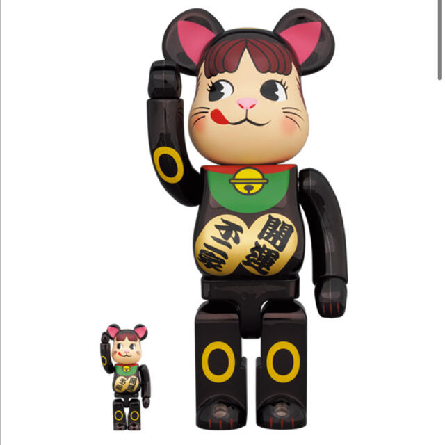 不二家 BE@RBRICK ペコちゃんベアブリック 招き猫 100% 400%