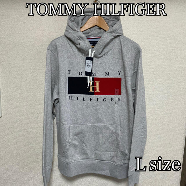 【新品・L】TOMMY HILFIGER パーカー グレー メンズ