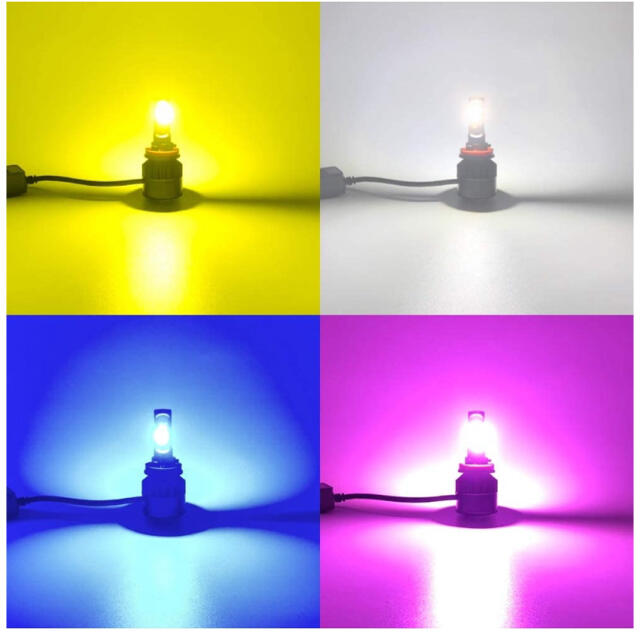 4色切替！LED フォグライト　イエロー. ブルー.ピンク.ホワイト.ストロボ 自動車/バイクの自動車(車外アクセサリ)の商品写真