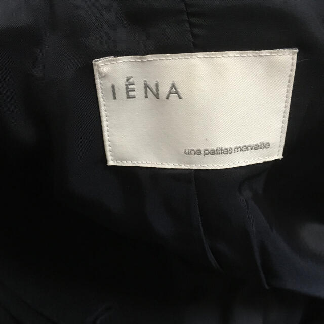 IENA(イエナ)のお値下げ！IENA ノーカラーコート ウールコート　紺 レディースのジャケット/アウター(ロングコート)の商品写真