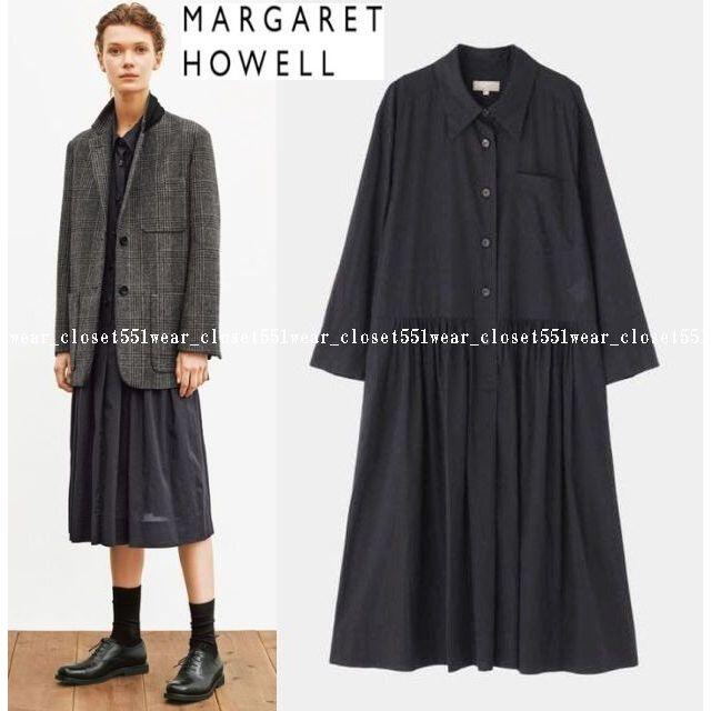 MARGARET HOWELL(マーガレットハウエル)の2020 今期マーガレットハウエル☆WASHED COTTONワンピース 2 黒 レディースのワンピース(ひざ丈ワンピース)の商品写真