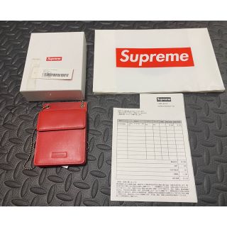 シュプリーム(Supreme)の18AW Supreme Leather ID Holder  赤(名刺入れ/定期入れ)