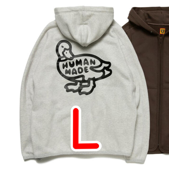 HUMANMADE FLEECE HOODIE DUCK GRAY L