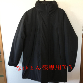 ジーユー(GU)のGU メンズM ウィンドプルーフ中綿ビックコート　黒(ダウンジャケット)