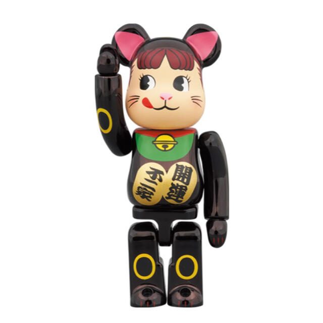 BE@RBRICK 招き猫 ペコちゃん 黒メッキ 100％ ＆ 400％