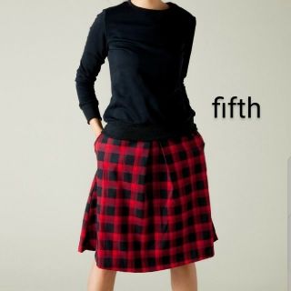 フィフス(fifth)の値下げ fifth[新品・未使用]チェックスカート(レッド)(ひざ丈スカート)