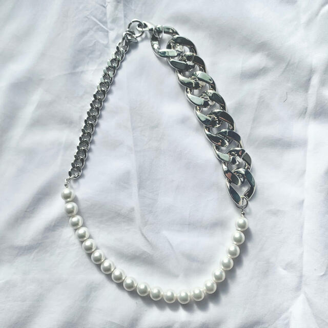 JOHN LAWRENCE SULLIVAN(ジョンローレンスサリバン)のbig chain  pearl  necklace メンズのアクセサリー(ネックレス)の商品写真