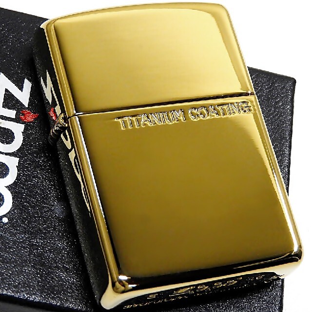 ZIPPO(ジッポー)の(送料込み)ZIPPO◇アーマーゴールドチタンコーティング◇ロゴ◇新品◇ジッポ メンズのファッション小物(タバコグッズ)の商品写真