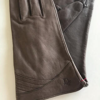 クリスチャンディオール(Christian Dior)の婦人用革手袋　グレージュ　未使用(手袋)