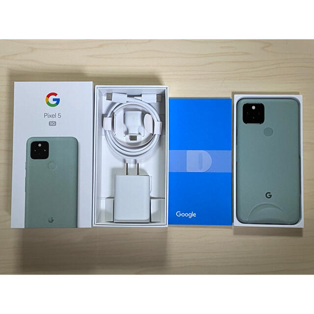 スマートフォン本体新品未使用 au Pixel5 5G セージ 128gb SIMロック解除済