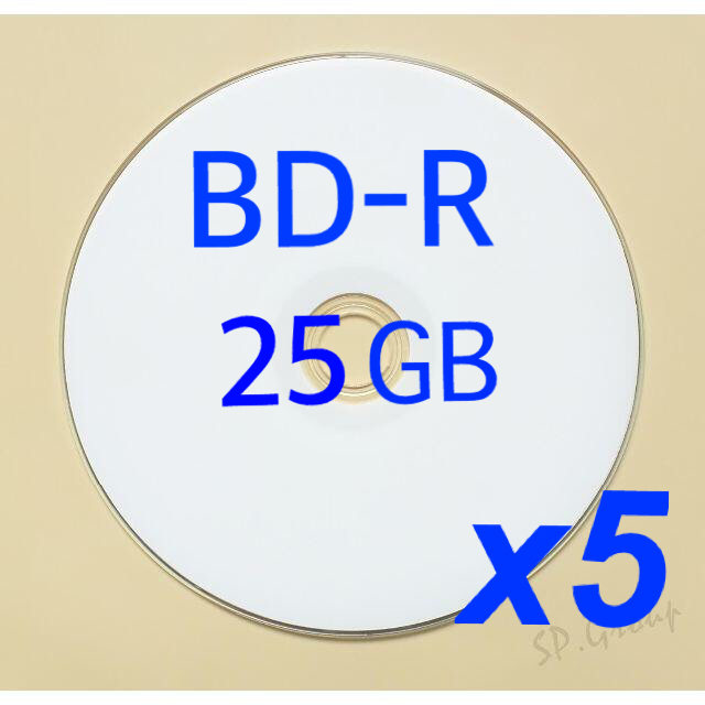 ブルーレイディスク BD-R(25GB) ハードコート仕様【5枚セット】 スマホ/家電/カメラのテレビ/映像機器(ブルーレイレコーダー)の商品写真