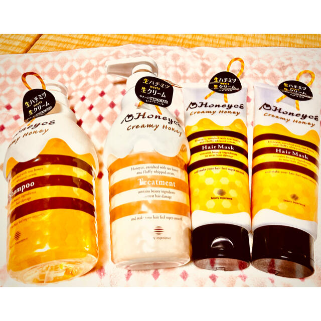 Honeyce'(ハニーチェ)のハニーチェ　シャンプー・トリートメント各1本・ヘアマスク2本 コスメ/美容のヘアケア/スタイリング(ヘアケア)の商品写真