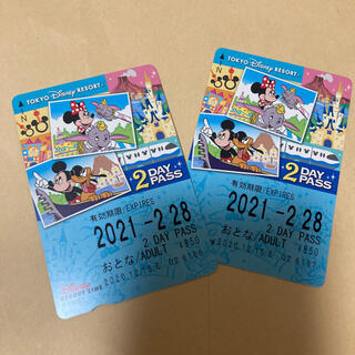 ディズニー(Disney)のディズニーリゾートライン　2DAY PASS 2枚 (遊園地/テーマパーク)