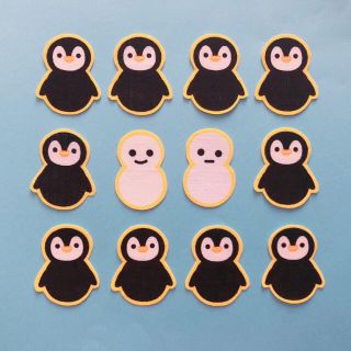 布シール⚫︎ペンギンと雪だるま（12枚）(その他)