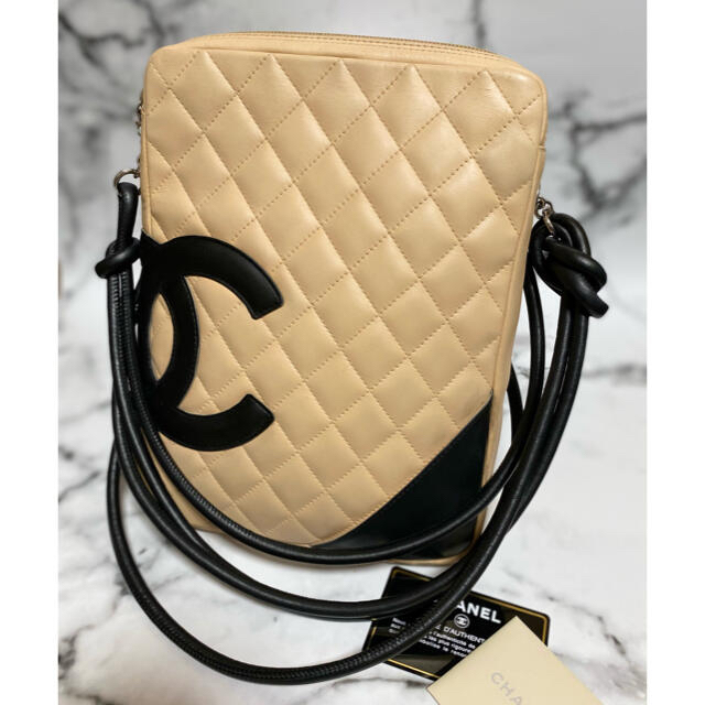 【良品☆】CHANEL ショルダーバッグ カンボンライン / ベージュ 1