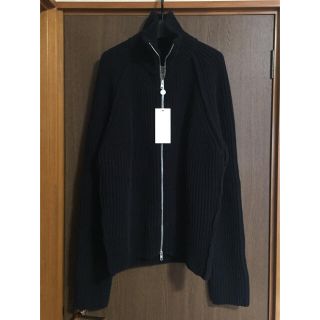 マルタンマルジェラ(Maison Martin Margiela)の黒L新品 メゾン マルジェラ ドライバーズニット ジップ カーディガン ブラック(ニット/セーター)