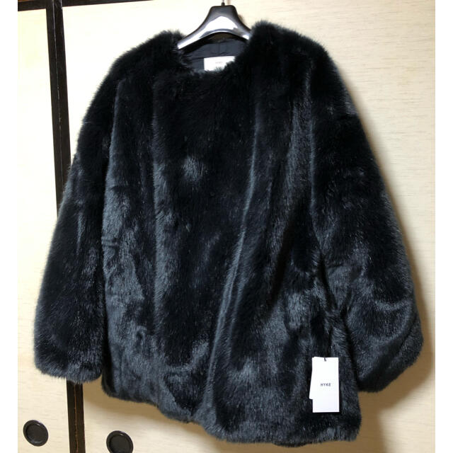 ネット限定】 HYKE - ハイク HYKE×edition 別注 ファーコート Navy