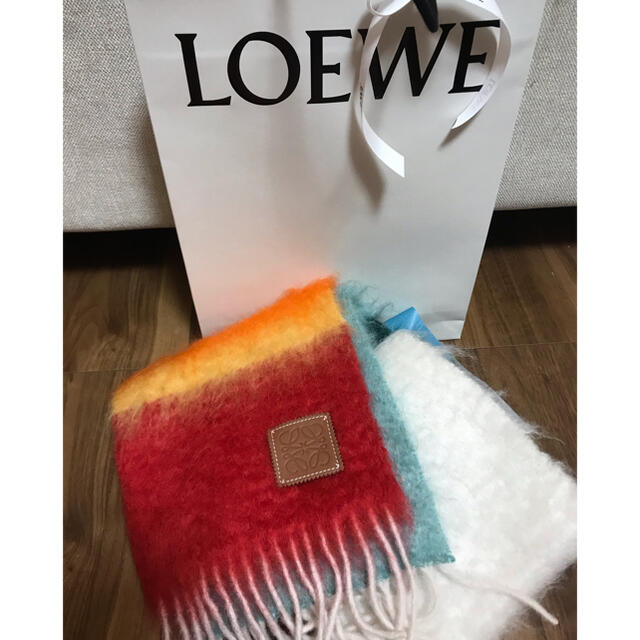 新品未使用　新作　loewe ロエベ　ストライプ　モヘア　マフラー