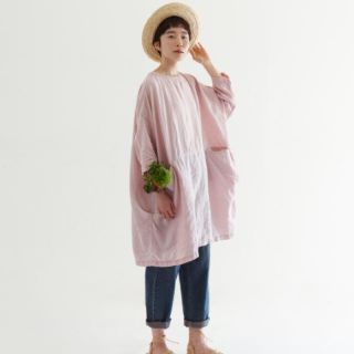 ネストローブ(nest Robe)のネストローブ　リネンコクーンチュニック　サクラ染めピンク(チュニック)