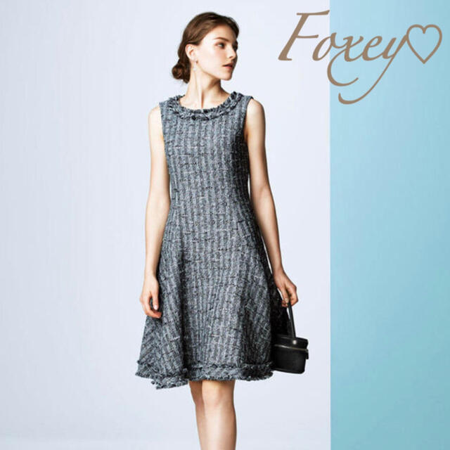 FOXEY フォクシー　TweedDressツイードドレスワンピース　38