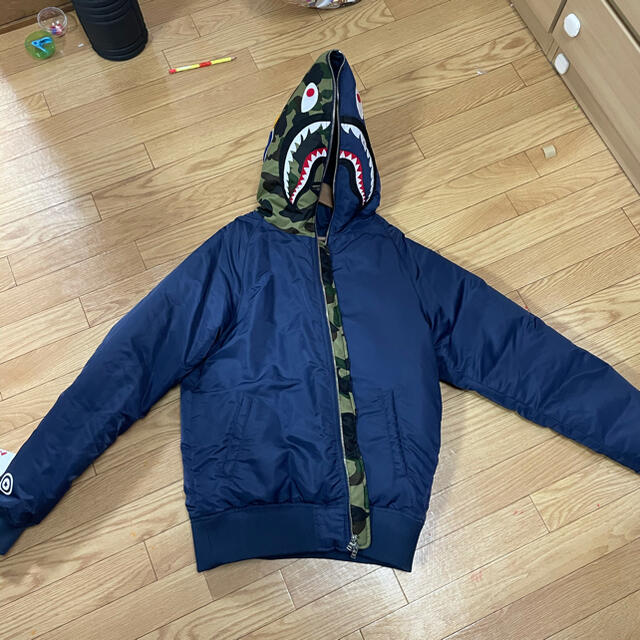 ジャケット/アウターa bathing ape shark hoodie down jacket