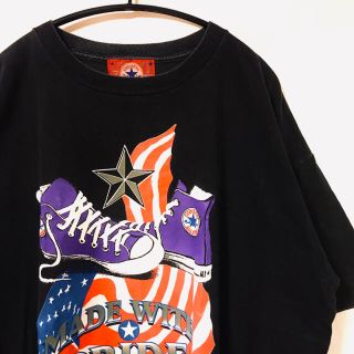 コンバース(CONVERSE)の90s converse USA製　ヴィンテージ  古着　Tシャツ　黒(Tシャツ/カットソー(半袖/袖なし))