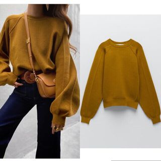 ザラ(ZARA)の新品 ZARA シーム付きスウェットニット Sサイズ(ニット/セーター)