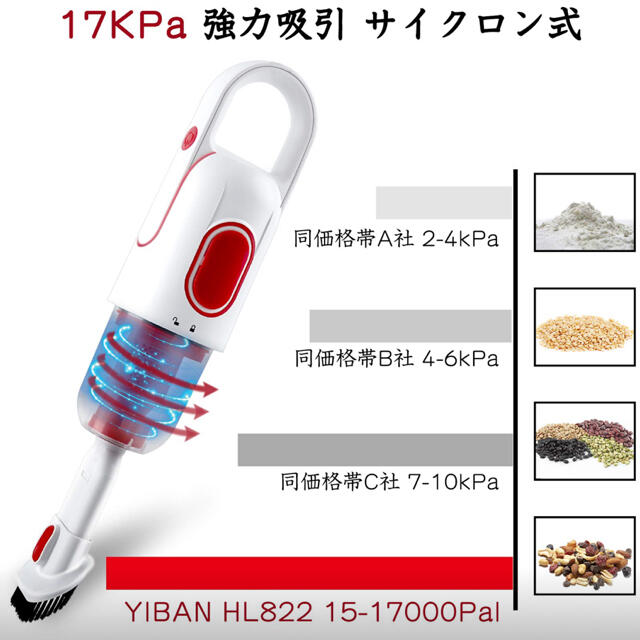 【送料無料】コードレス掃除機 HL822 スマホ/家電/カメラの生活家電(掃除機)の商品写真