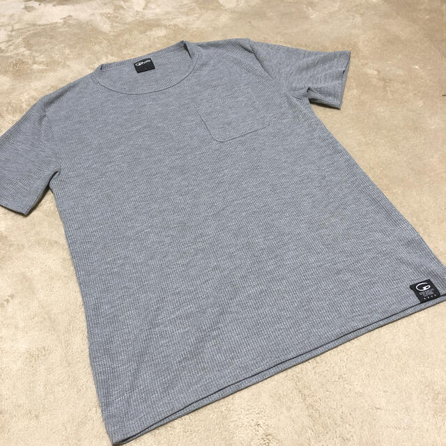 ghetto グレー　半袖　メンズ　ワッフルTシャツ　Lサイズ メンズのトップス(Tシャツ/カットソー(半袖/袖なし))の商品写真