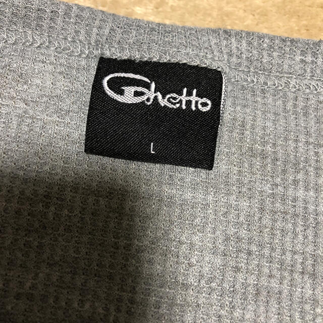 ghetto グレー　半袖　メンズ　ワッフルTシャツ　Lサイズ メンズのトップス(Tシャツ/カットソー(半袖/袖なし))の商品写真