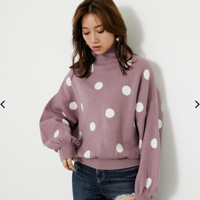 rienda(リエンダ)のrienda ドットパフKnit TOP レディースのトップス(ニット/セーター)の商品写真