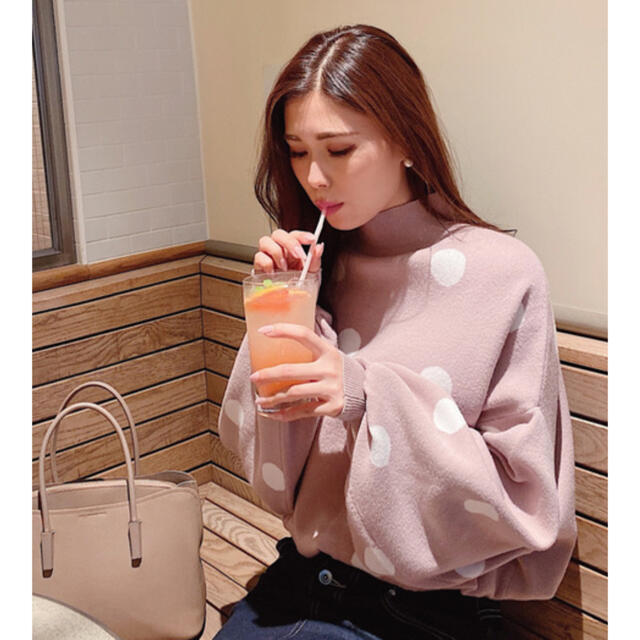 rienda(リエンダ)のrienda ドットパフKnit TOP レディースのトップス(ニット/セーター)の商品写真