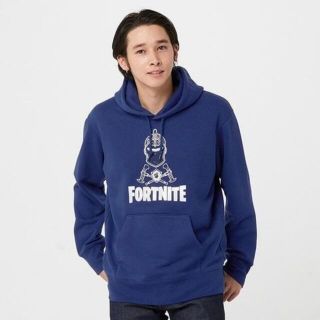 ユニクロ(UNIQLO)のLサイズ UNIQLO フォートナイト パーカ Fortnite ブルー(パーカー)