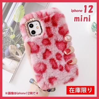 iphone12 mini ケース ファー ピンク レオパード 可愛い 韓国 2(iPhoneケース)