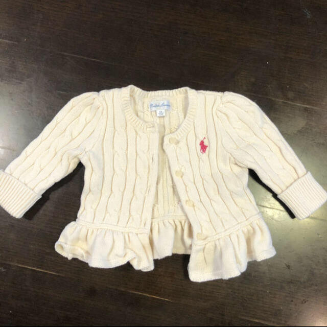 POLO RALPH LAUREN(ポロラルフローレン)のラルフローレン ニットフリルカーディガン キッズ/ベビー/マタニティのベビー服(~85cm)(カーディガン/ボレロ)の商品写真