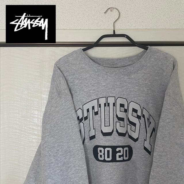 stussy ステューシー スウェット トレーナー グレー 灰色 ゴールド 金