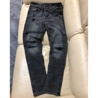 アメリカンイーグル(American Eagle)のアメリカン イーグル　ストレッチ黒スキニーデニム　ブラックスーパースキニー(デニム/ジーンズ)