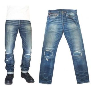 デニムアンドサプライラルフローレン(Denim & Supply Ralph Lauren)のDENIM＆SUPPLY SLIM クラッシュ加工 ストレートデニム 31(デニム/ジーンズ)