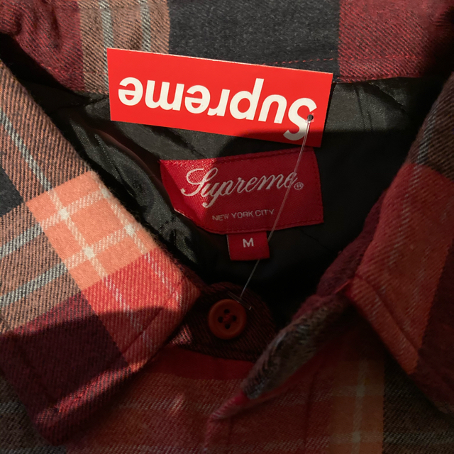 Supreme Quilted Flannel Shirt red M 3