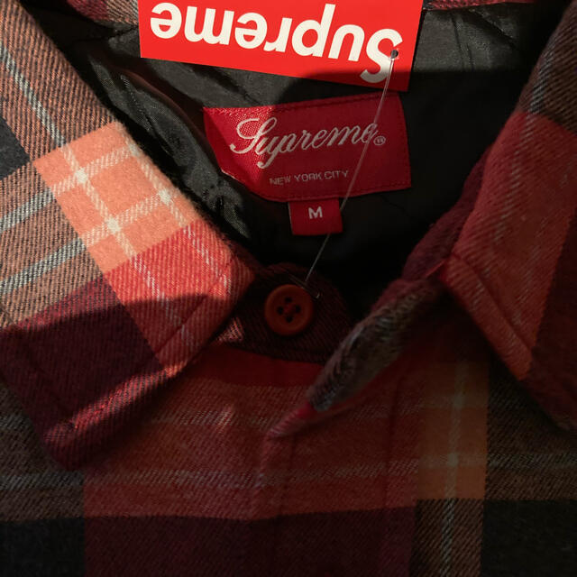 Supreme Quilted Flannel Shirt red M 3