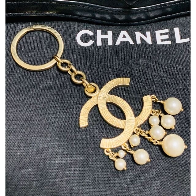 極美品!CHANEL ココ パール 存在感抜群 キーホルダー キーチャーム