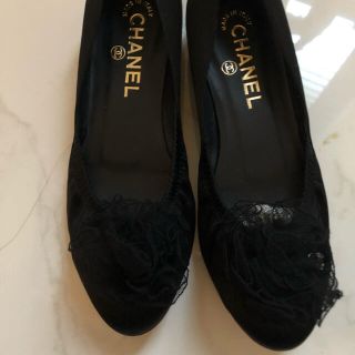 シャネル(CHANEL)の36サイズ、シャネルの黒の靴(バレエシューズ)