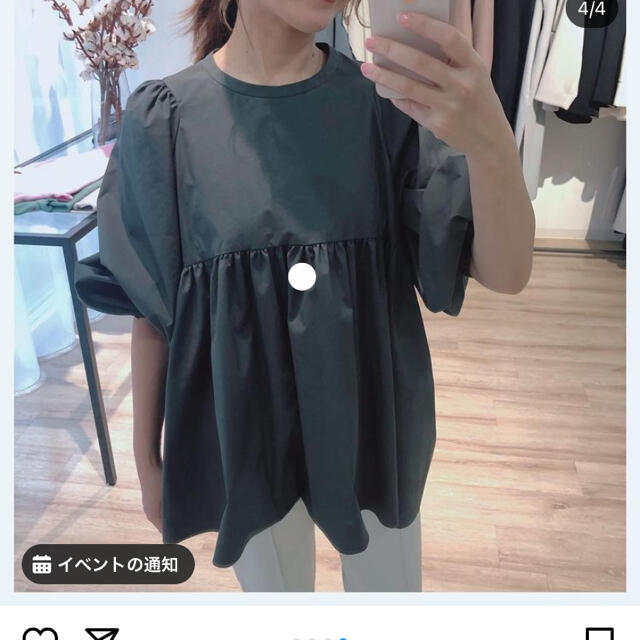 yori パフスリーブブラウス チャコール