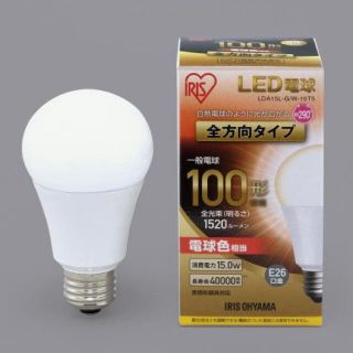 アイリスオーヤマ(アイリスオーヤマ)のLED電球 E26 全方向 電球色 100形（1520lm）アイリスオーヤマ(蛍光灯/電球)