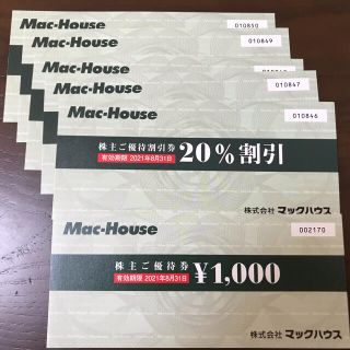 マックハウス(Mac-House)のマックハウス　株主優待券(ショッピング)