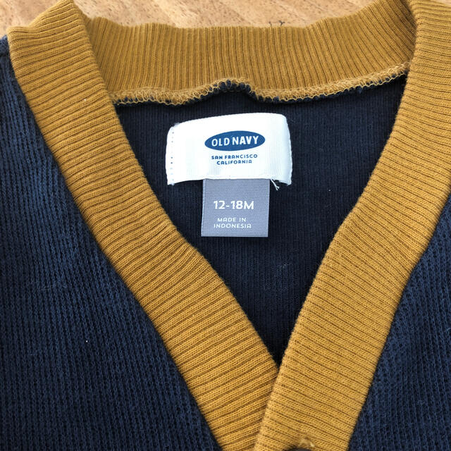 Old Navy(オールドネイビー)のオールドネイビー　スエット素材カーディガン12-18M キッズ/ベビー/マタニティのベビー服(~85cm)(カーディガン/ボレロ)の商品写真