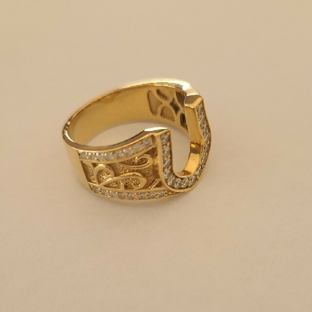 K18　ダイヤモンド付き　リング　指輪 メンズのアクセサリー(リング(指輪))の商品写真