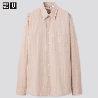 ユニクロ(UNIQLO)のユニクロu ブロードストライプシャツ ピンク S ユニクロユー(シャツ)