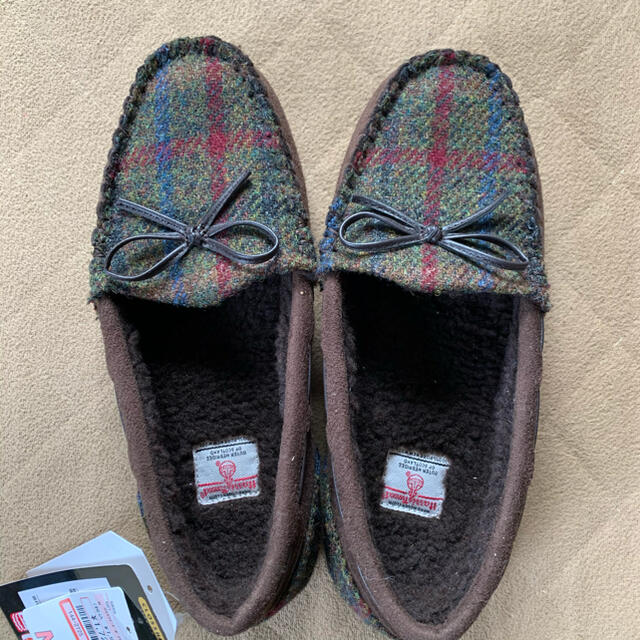 Harris Tweed(ハリスツイード)のハリスツイード　ボアモカシン　Mサイズ レディースの靴/シューズ(スリッポン/モカシン)の商品写真