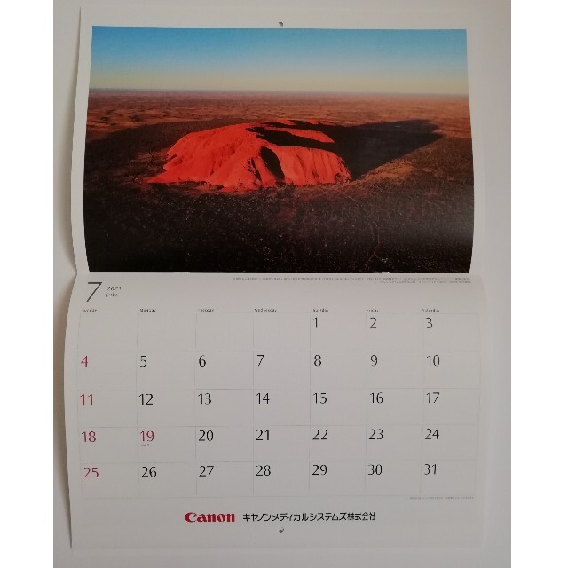 Canon(キヤノン)のP&A様専用☆キャノン　カレンダー　世界遺産を訪ねて　2021 インテリア/住まい/日用品の文房具(カレンダー/スケジュール)の商品写真